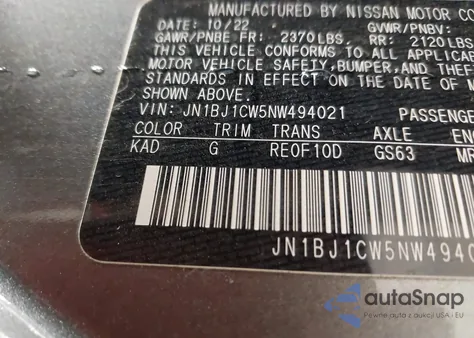 2022 Nissan Rogue Sport Sl Awd Xtronic Cvt z USA, uszkodzony, nr VIN JN1BJ1CW5NW494021